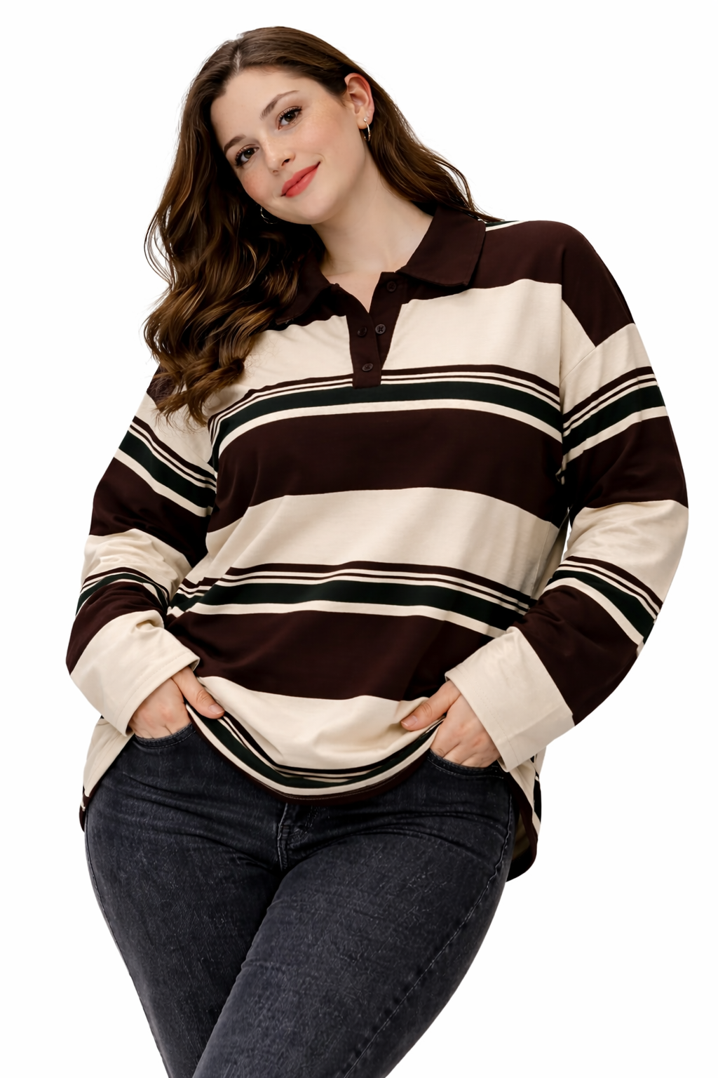 Pull oversize stylé a rayures 248