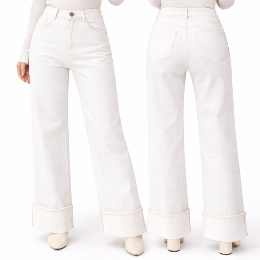 High-Waisted Wide Leg Jeans für Damen – schicker, weiter Schnitt