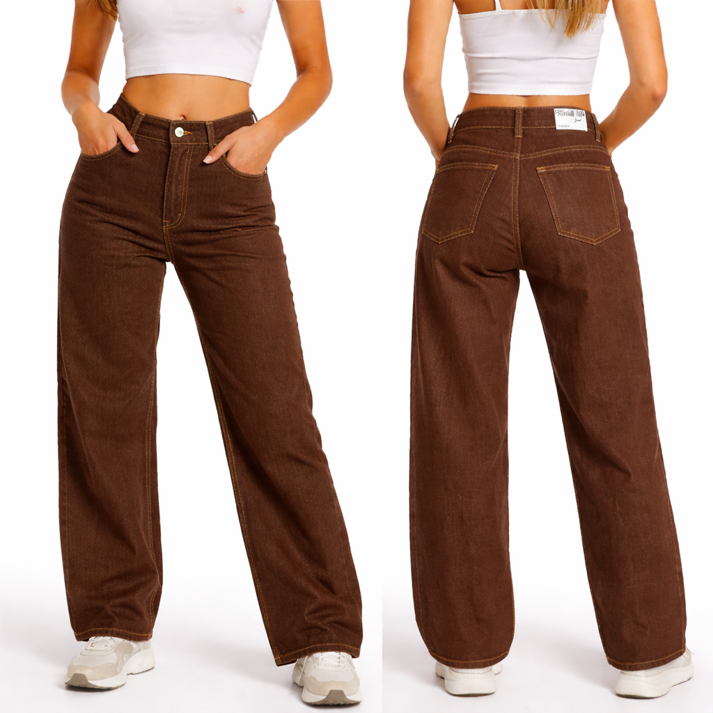 Jean Wide Leg Femme Taille Haute “Nova” – Coupe Large Chic & Tendance