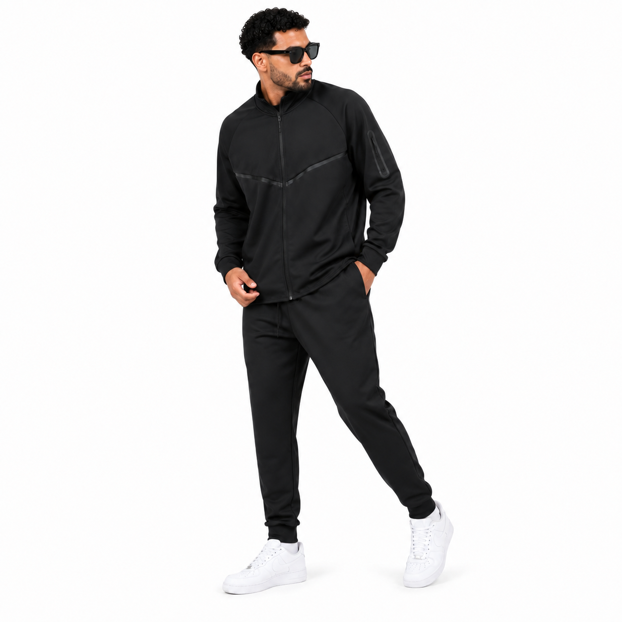 Ensemble de Survêtement Homme Zippé – Veste Col Montant & Pantalon Jogging Confort