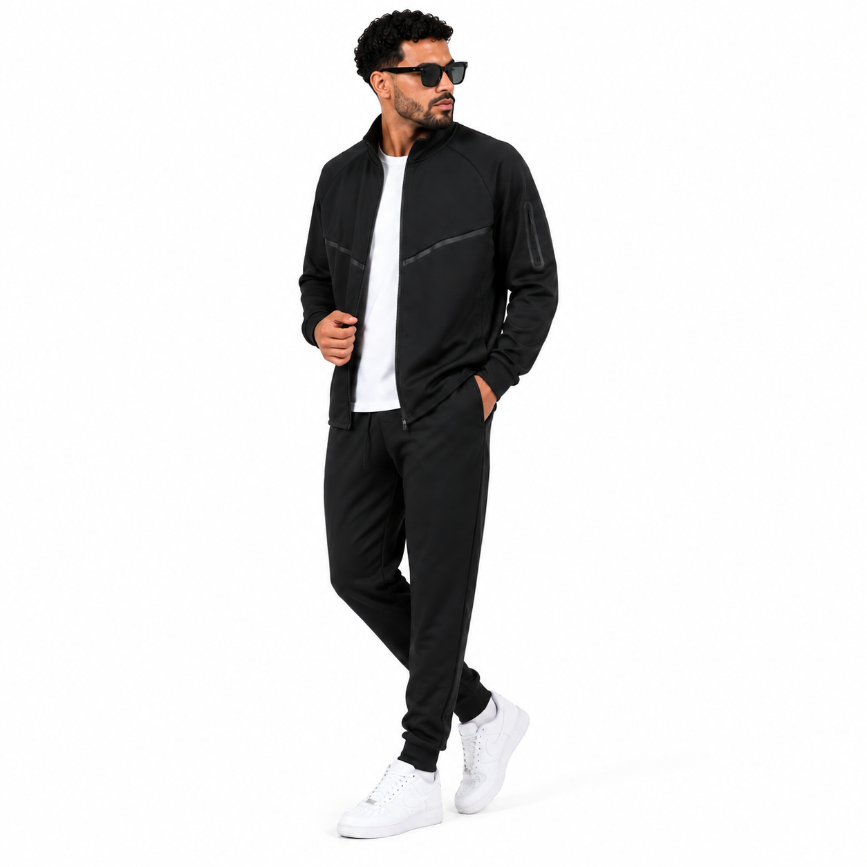 Ensemble de Survêtement Homme Zippé – Veste Col Montant & Pantalon Jogging Confort