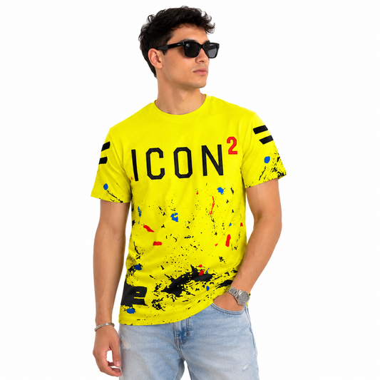 T-shirt Homme Fluo – Imprimé Streetwear Multicolore