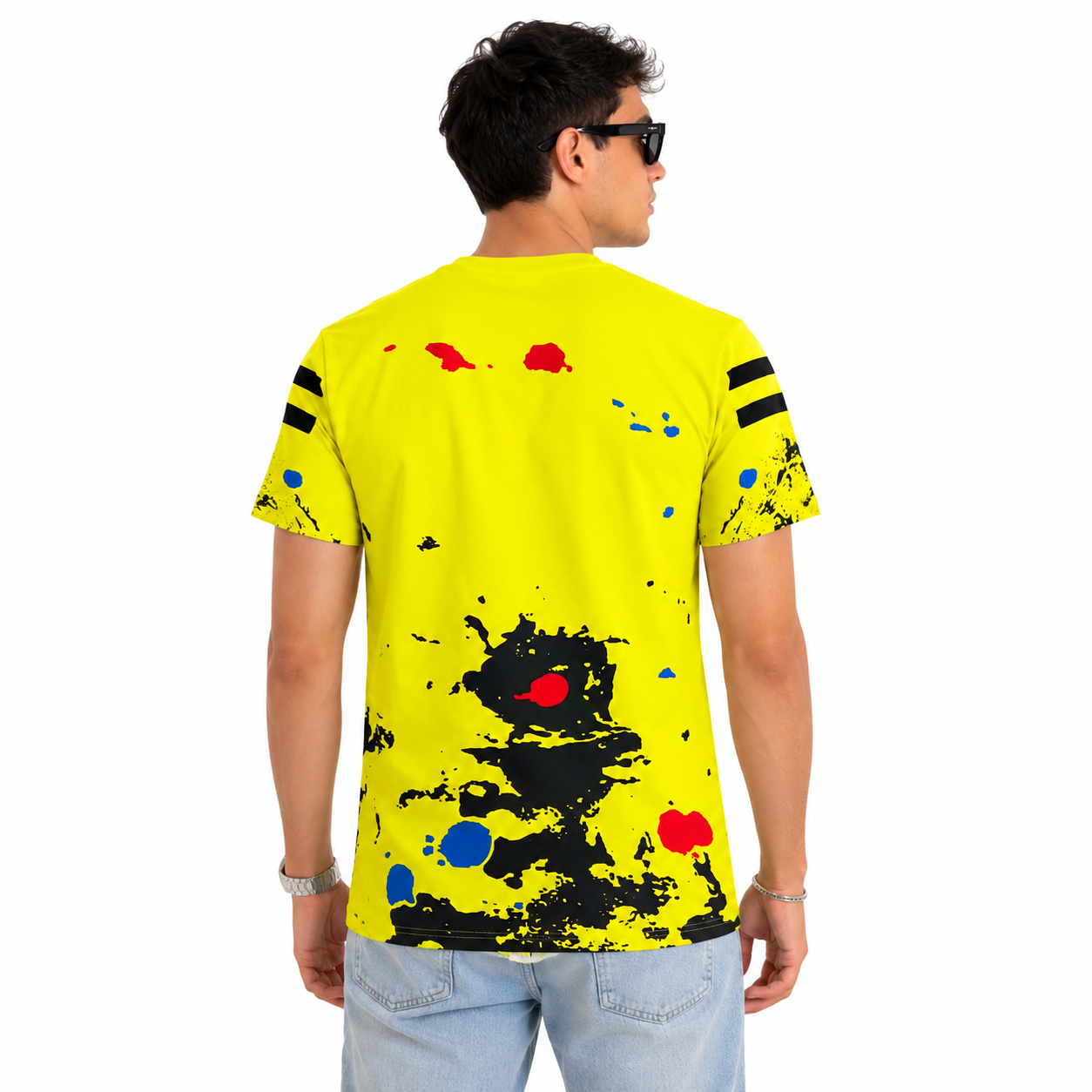 T-shirt Homme Fluo – Imprimé Streetwear Multicolore