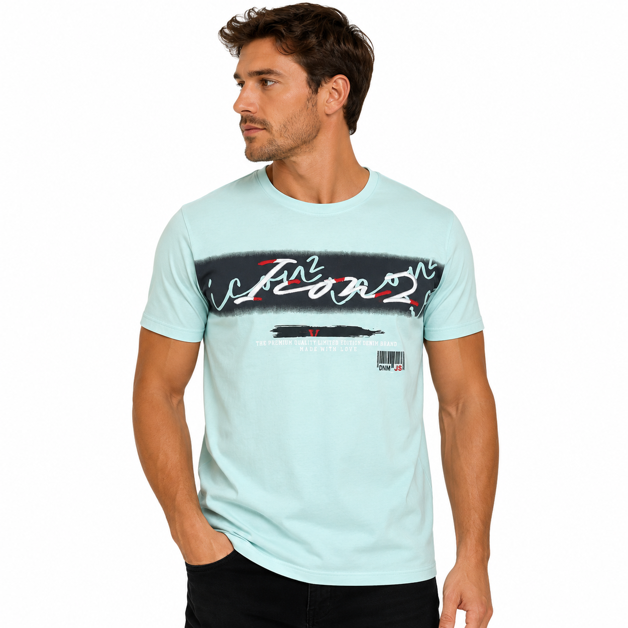 T-shirt Homme Blanc Imprimé – Style Streetwear Moderne