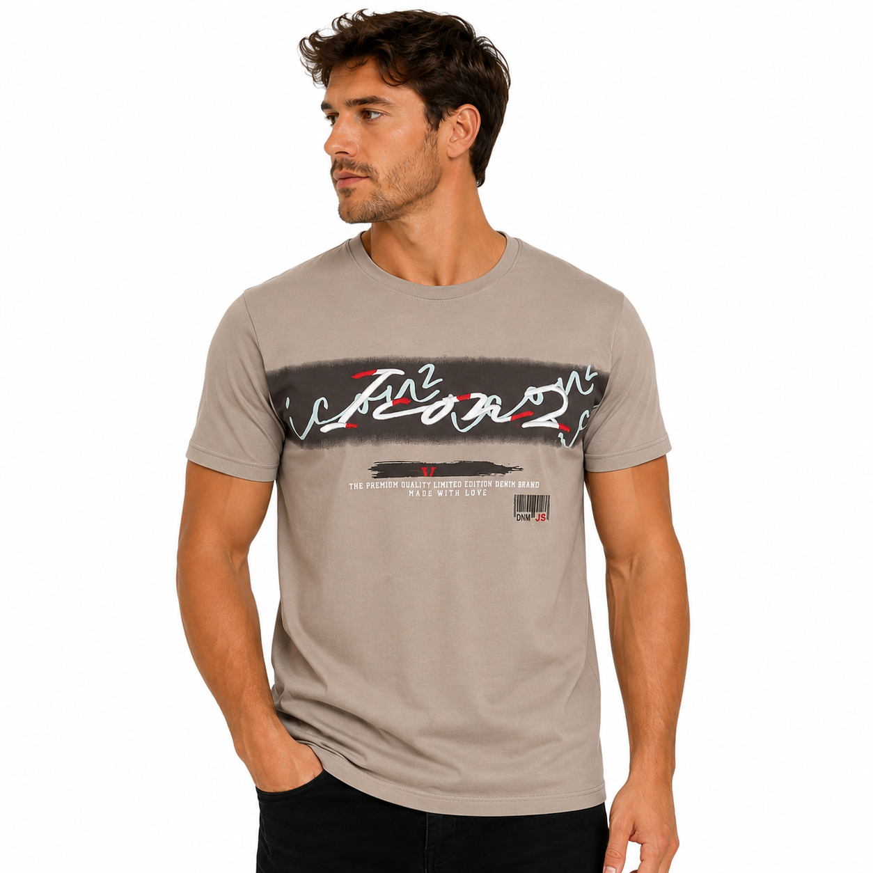T-shirt Homme Blanc Imprimé – Style Streetwear Moderne
