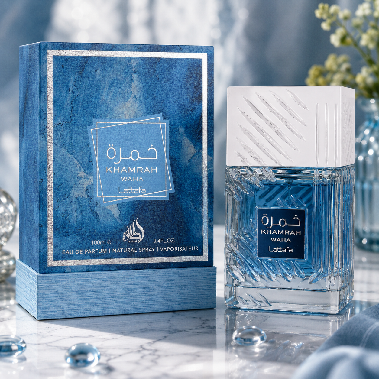 Lattafa Khamrah Waha Eau de Parfum 100ml – Parfum Frais Aquatique et Boisé