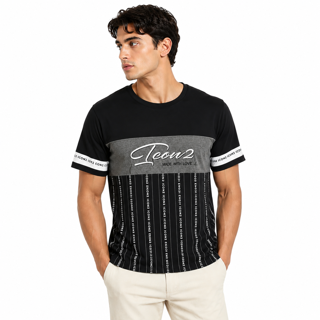 T-shirt Homme Brodé – Coupe Moderne et Confort Quotidien