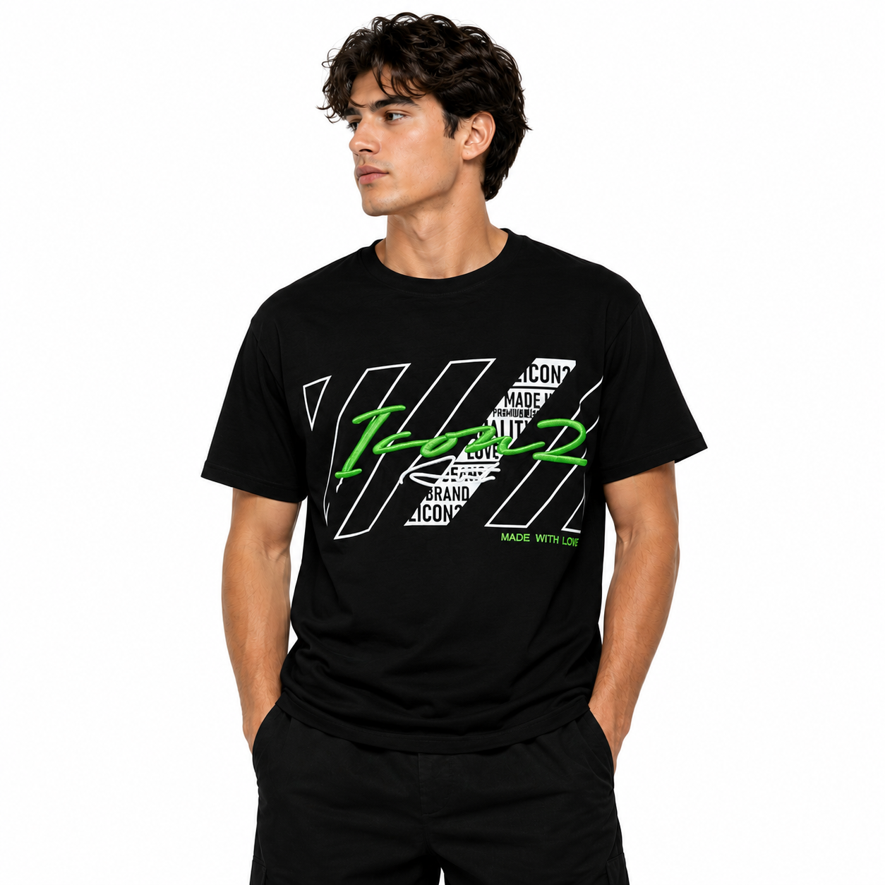 T-Shirt Homme Oversize Imprimé et Brodé