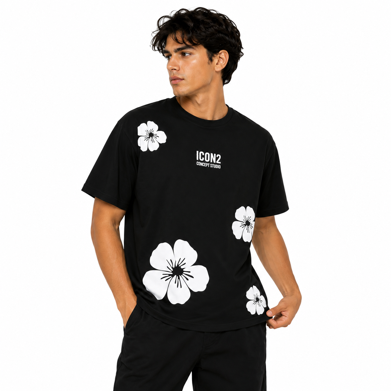 T-Shirt Homme Floral Oversize Imprimé