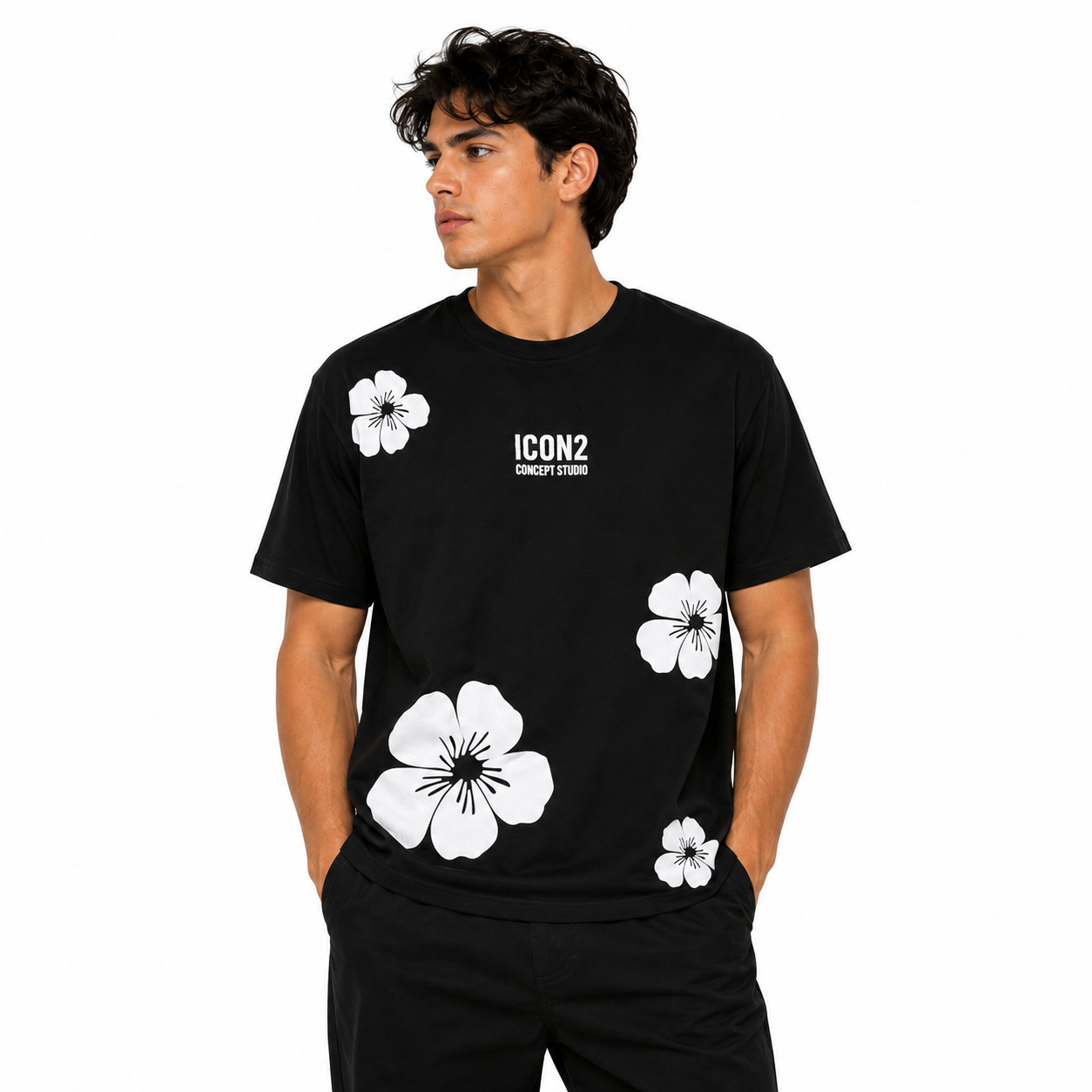 T-Shirt Homme Floral Oversize Imprimé