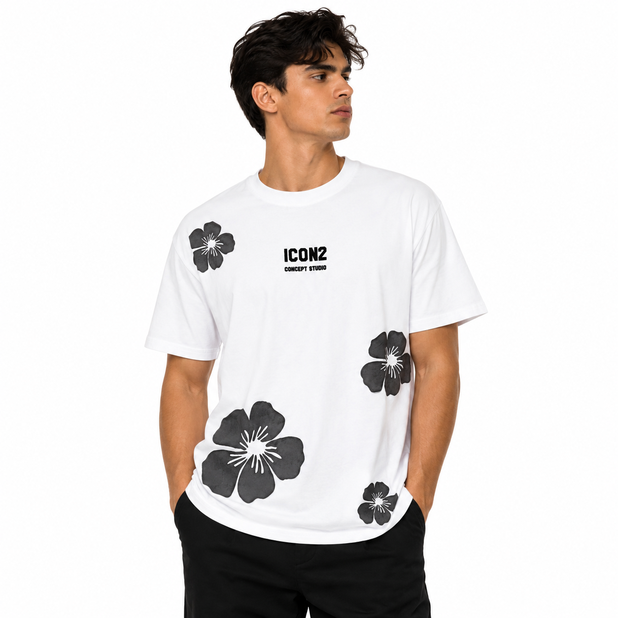 T-Shirt Homme Floral Oversize Imprimé