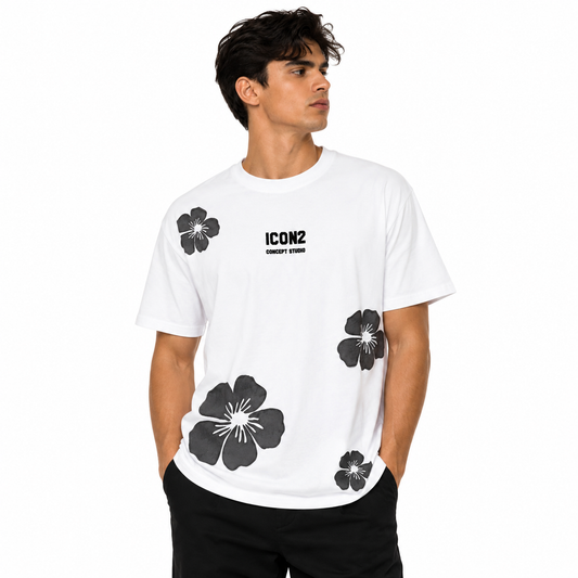 T-Shirt Homme Floral Oversize Imprimé