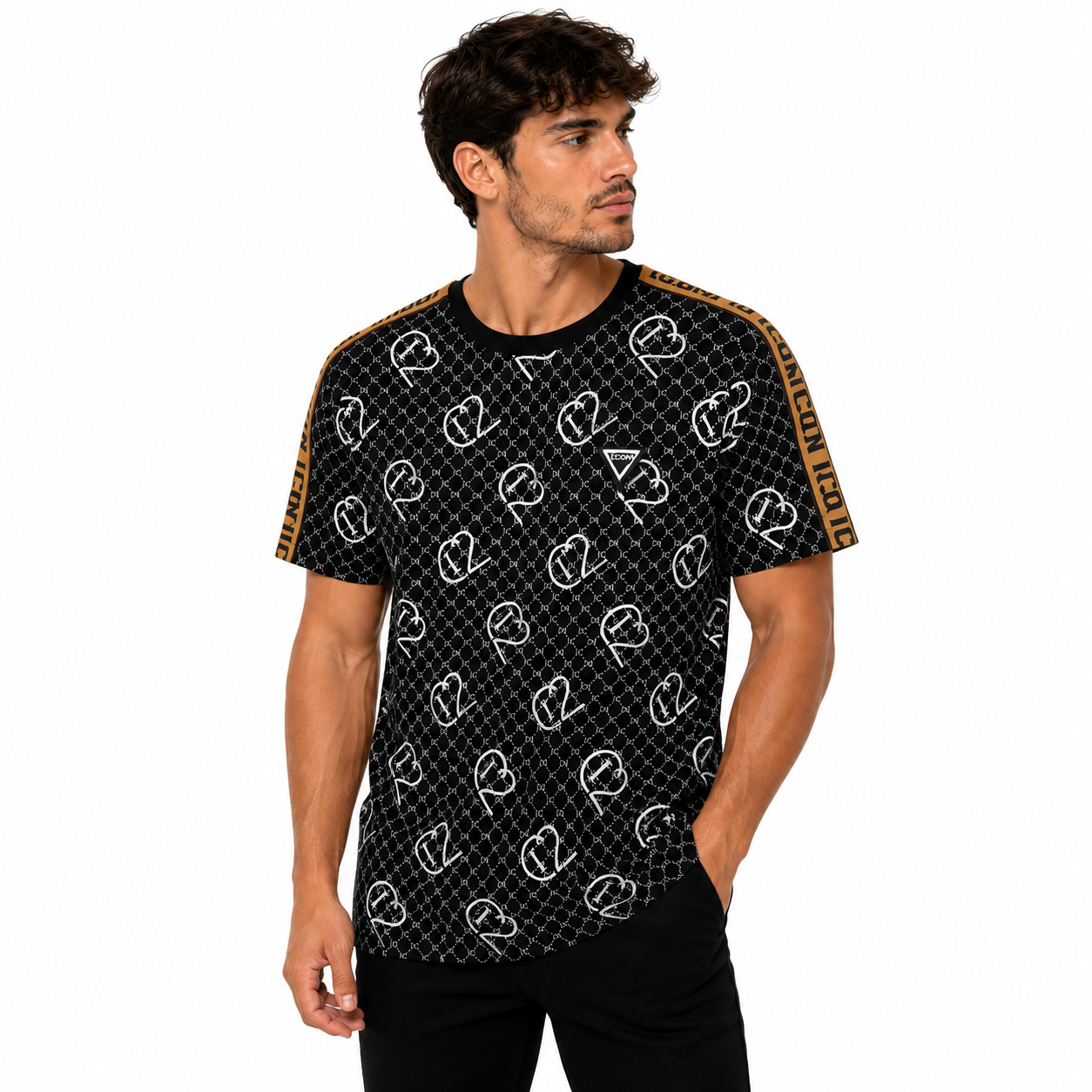 T-Shirt Homme Monogramme Cœurs Streetwear