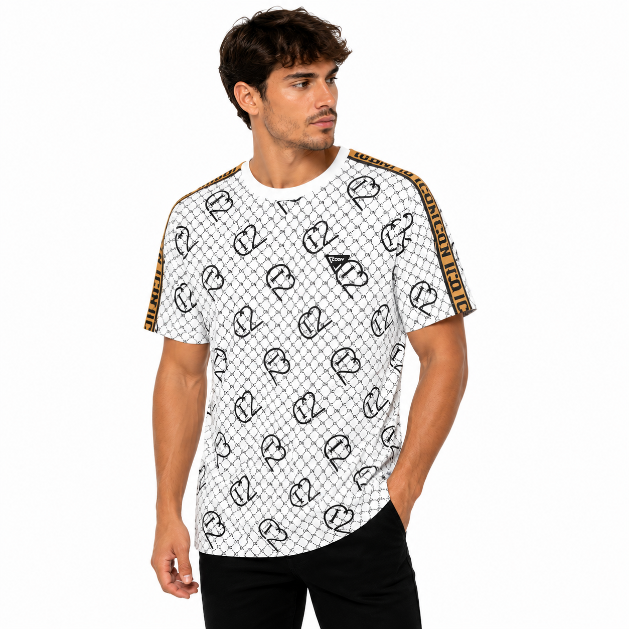 T-Shirt Homme Monogramme Cœurs Streetwear