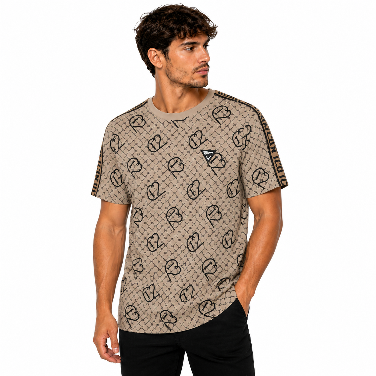 T-Shirt Homme Monogramme Cœurs Streetwear
