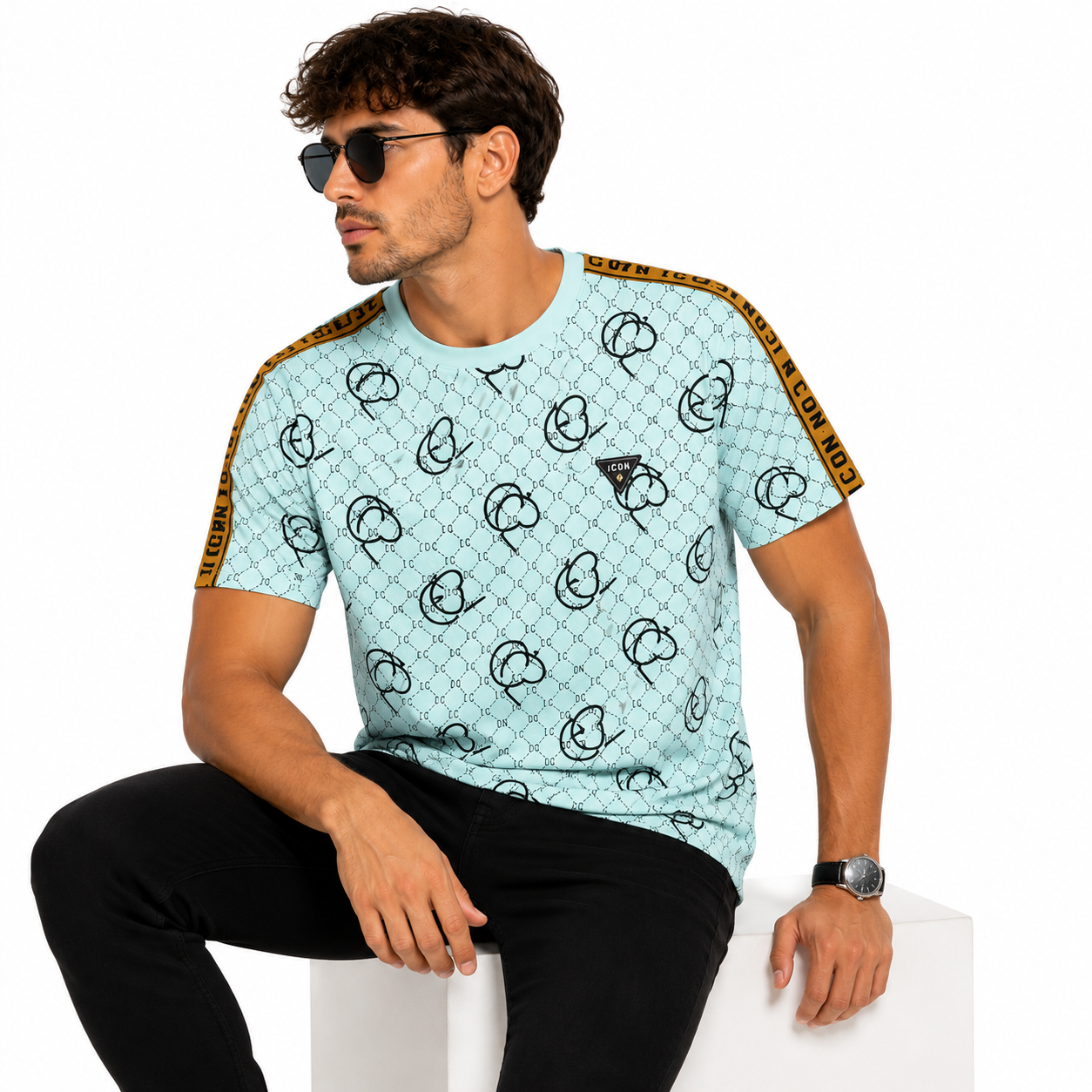 T-Shirt Homme Monogramme Cœurs Streetwear