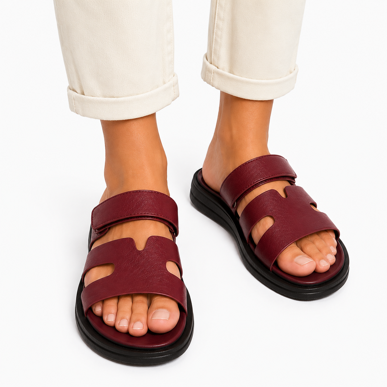 Sandales Plates Femme Multi-Brides – Style Minimaliste