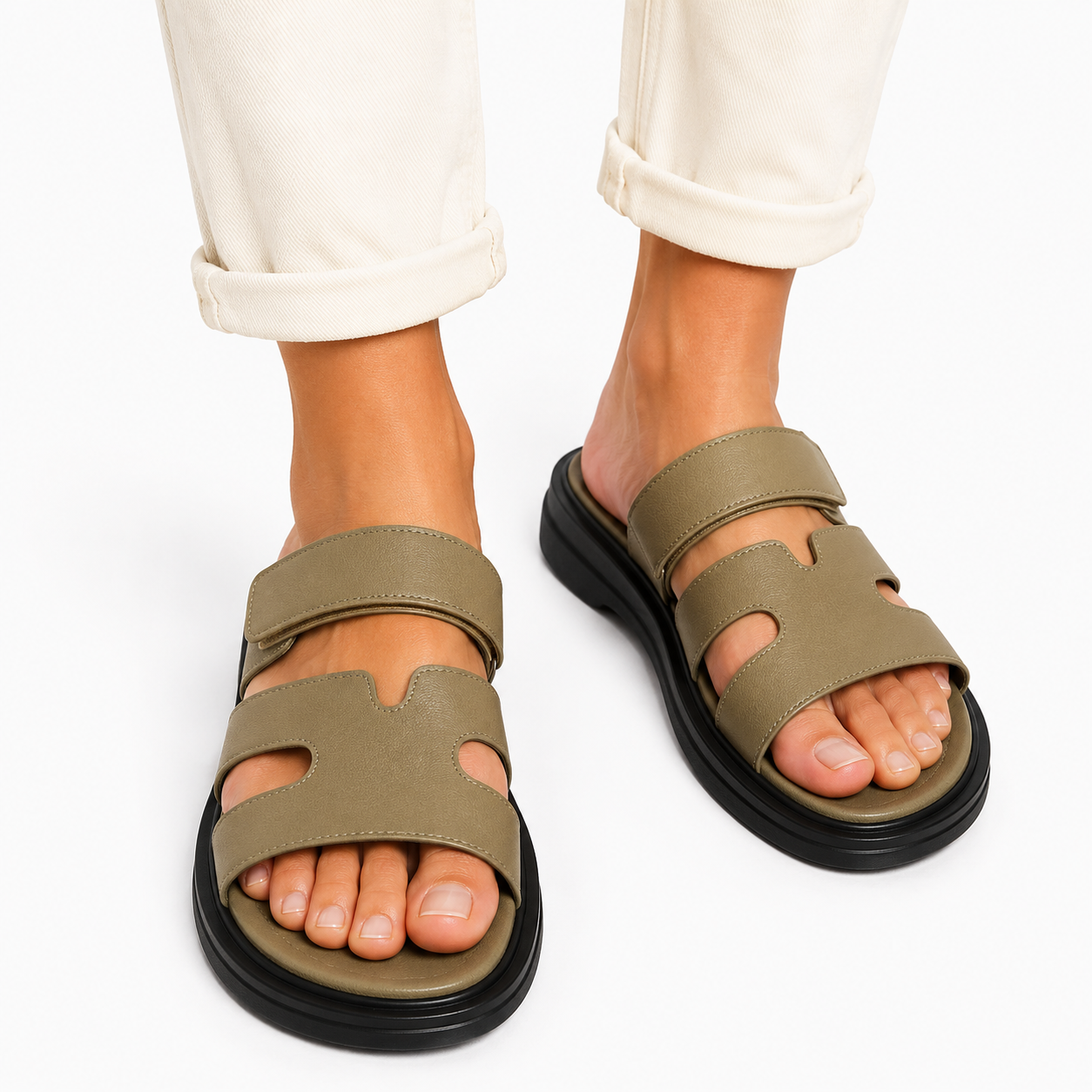 Sandales Plates Femme Multi-Brides – Style Minimaliste