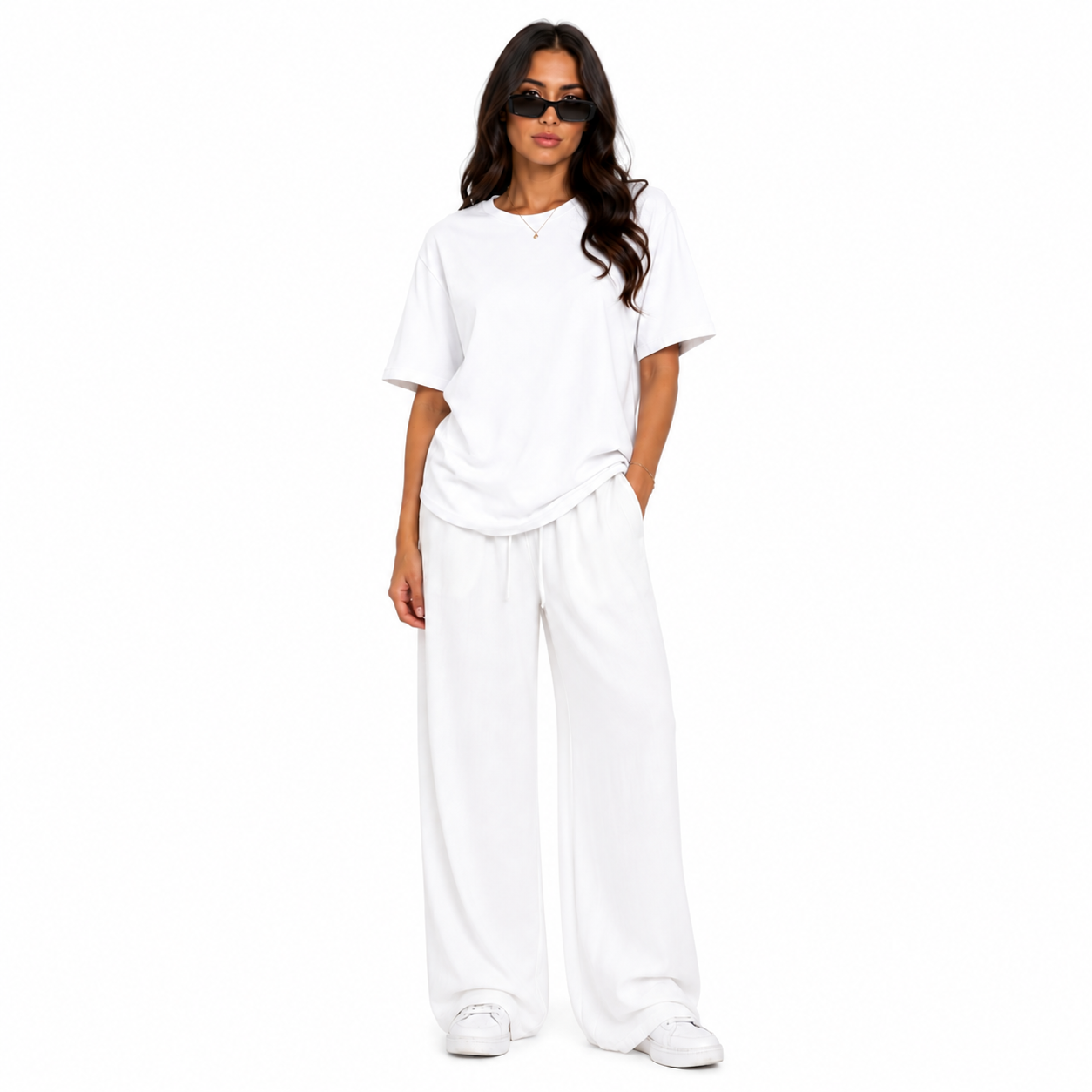 T-Shirt Oversize Femme Manche Courte Uni Casual Chic