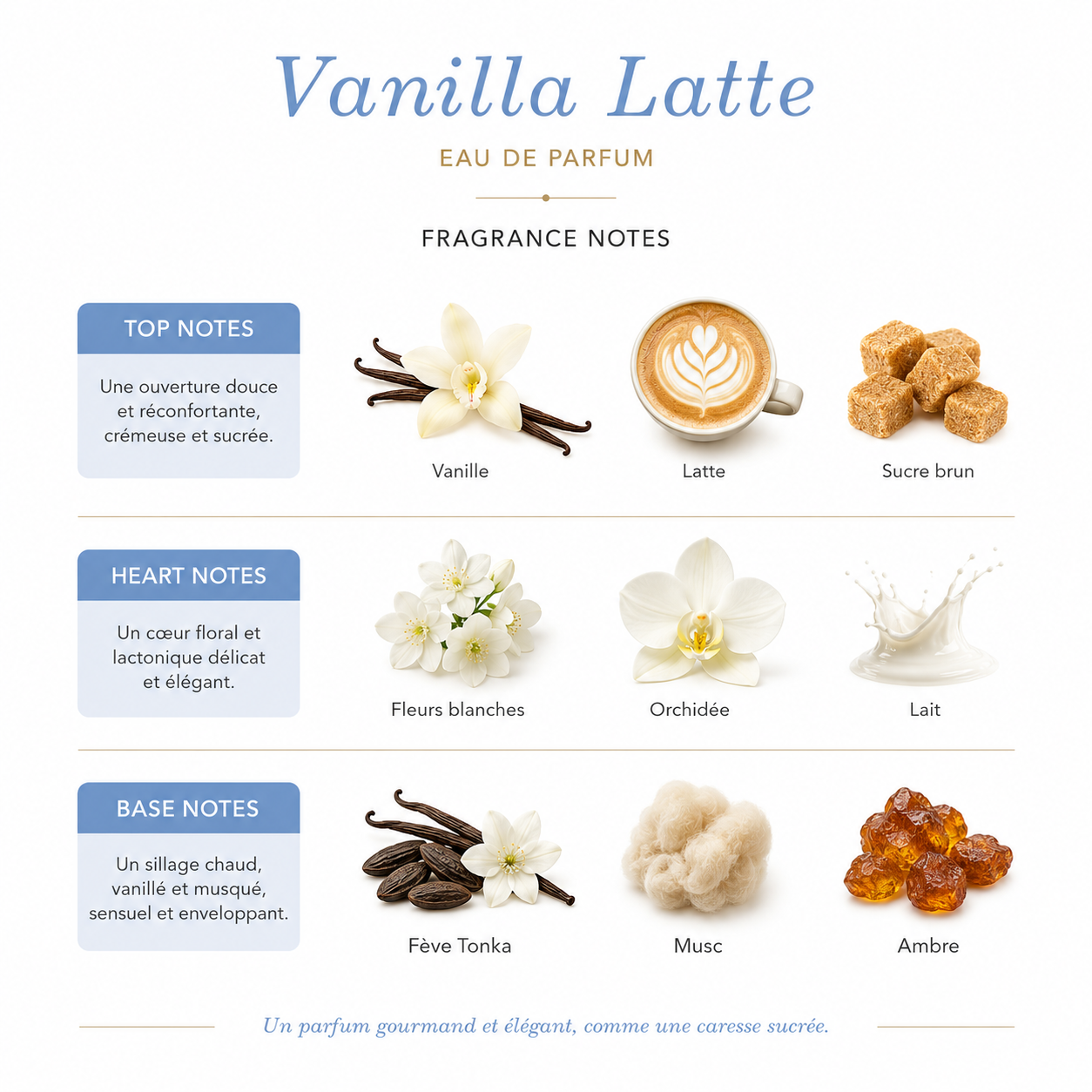 Vanilla Latte Eau de Parfum 100ml – Parfum Gourmand Vanille & Lait
