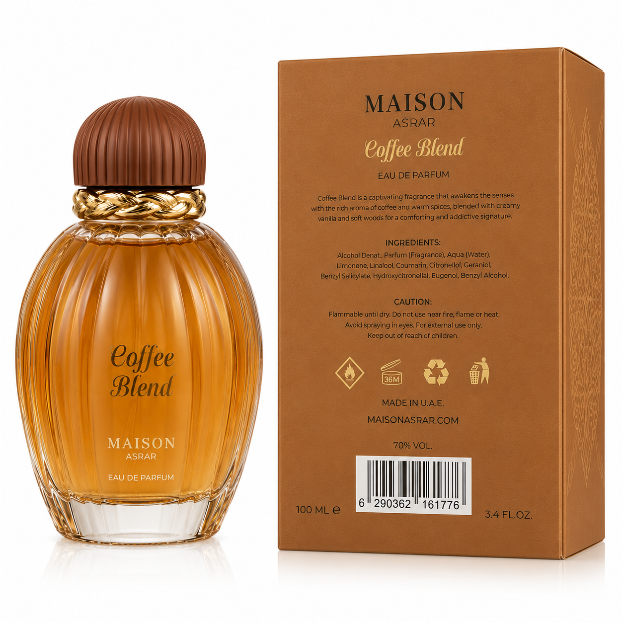 Maison Asrar Coffee Blend Eau de Parfum 100ml – Parfum Gourmand Café Vanille Épicé