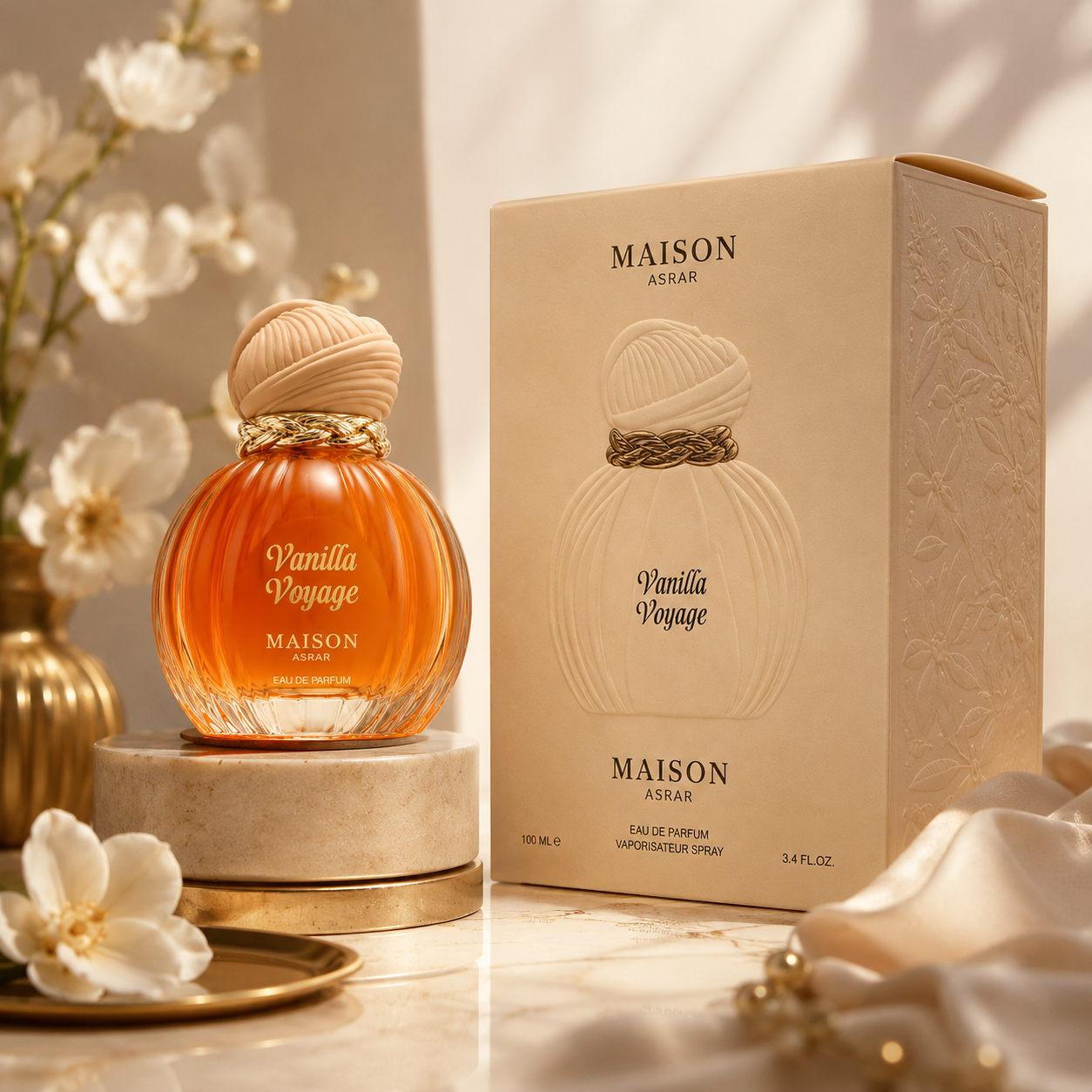 Maison Asrar Vanilla Voyage Eau de Parfum 100ml – Parfum Vanille Gourmand Oriental