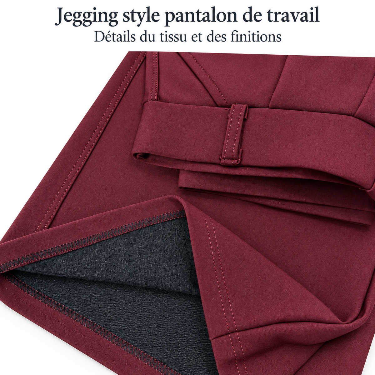 Pantalon femme large à pinces style jegging – Taille haute