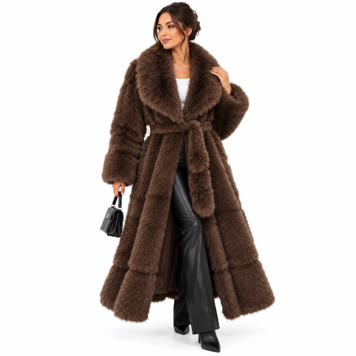 Manteau Long en Fausse Fourrure Luxe – Élégance & Douceur
