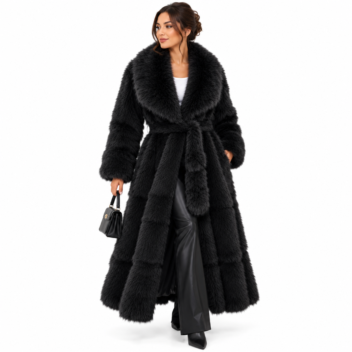 Manteau Long en Fausse Fourrure Luxe – Élégance & Douceur