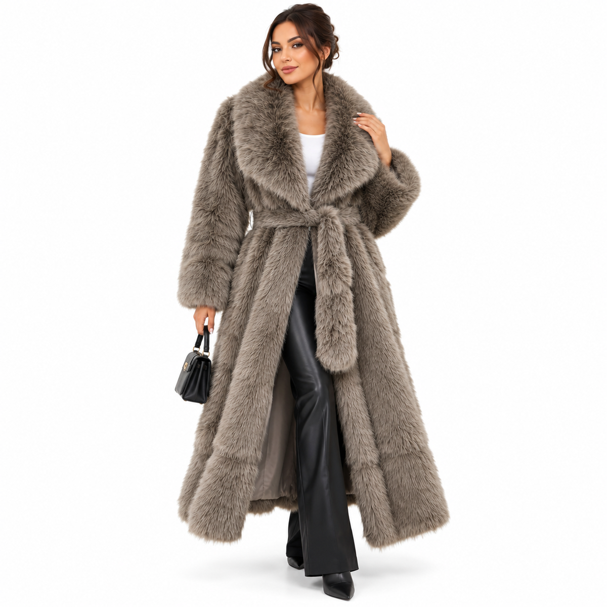Manteau Long en Fausse Fourrure Luxe – Élégance & Douceur