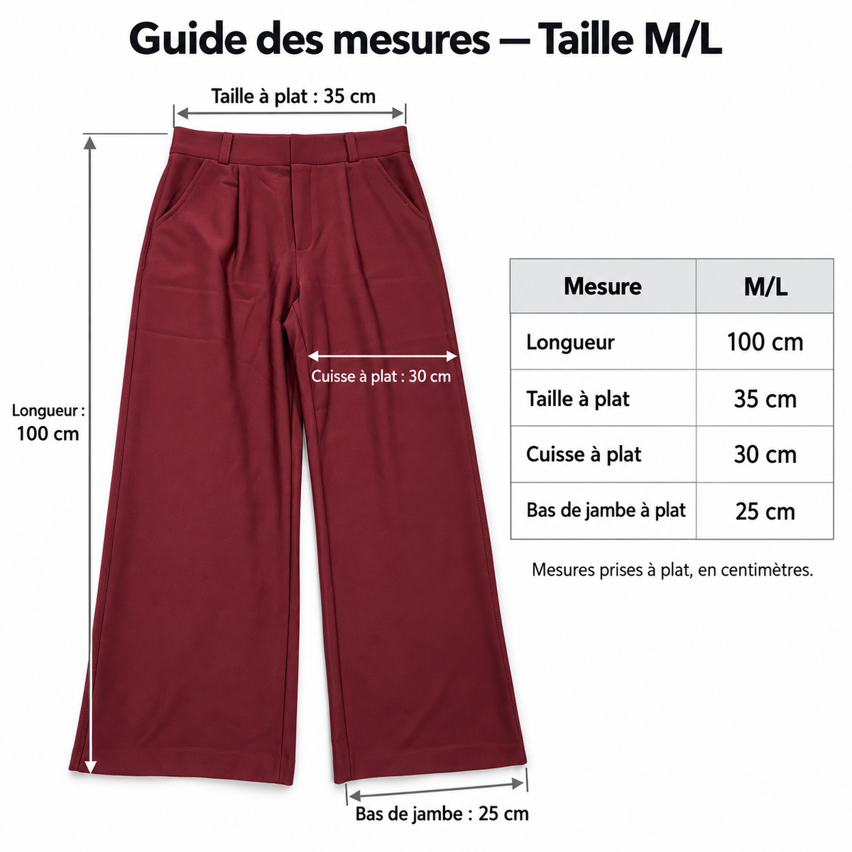 Pantalon femme large à pinces style jegging – Taille haute