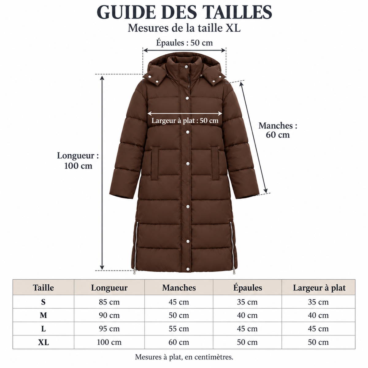 Doudoune longue femme Alba – Capuche amovible et zips latéraux