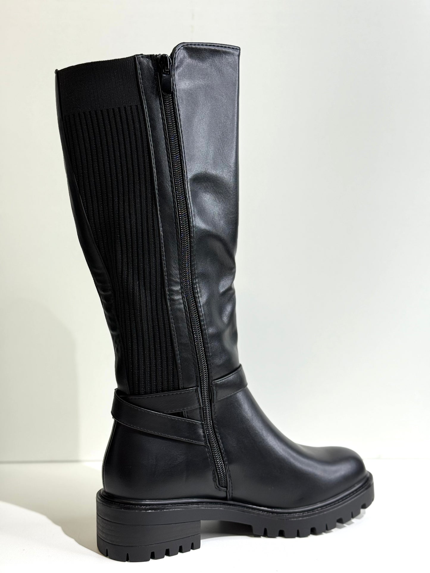 Bottes hautes empiècement élastiqué
