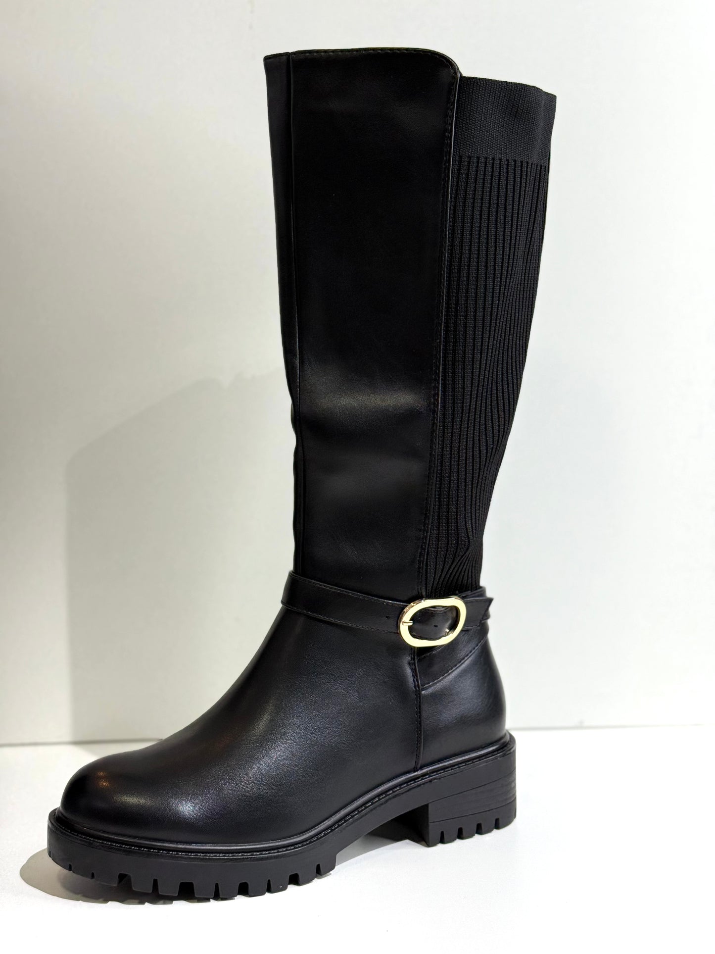 Bottes hautes empiècement élastiqué