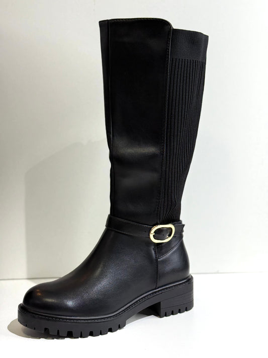 Bottes hautes empiècement élastiqué