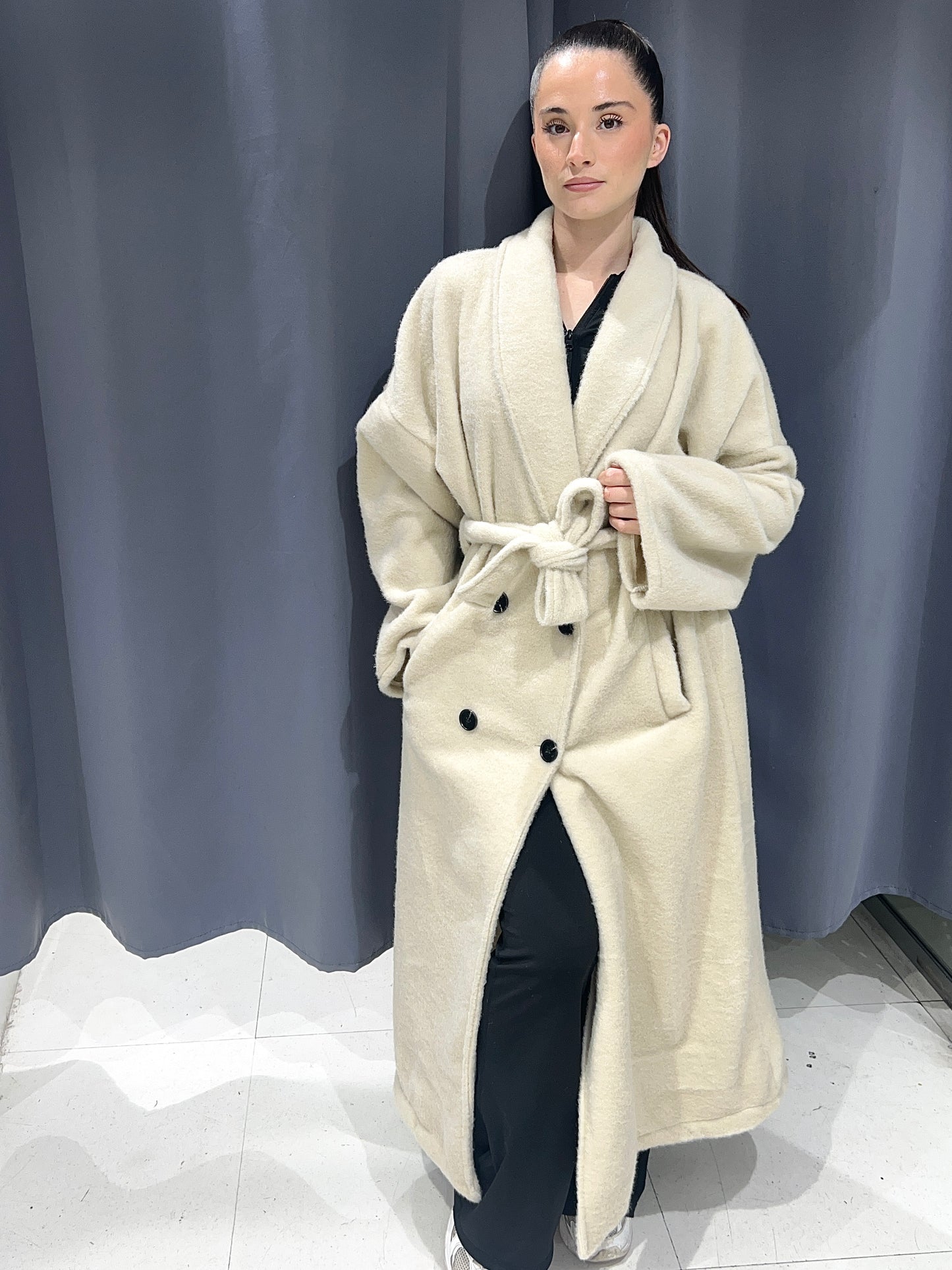 Manteau long oversize ceinture 243