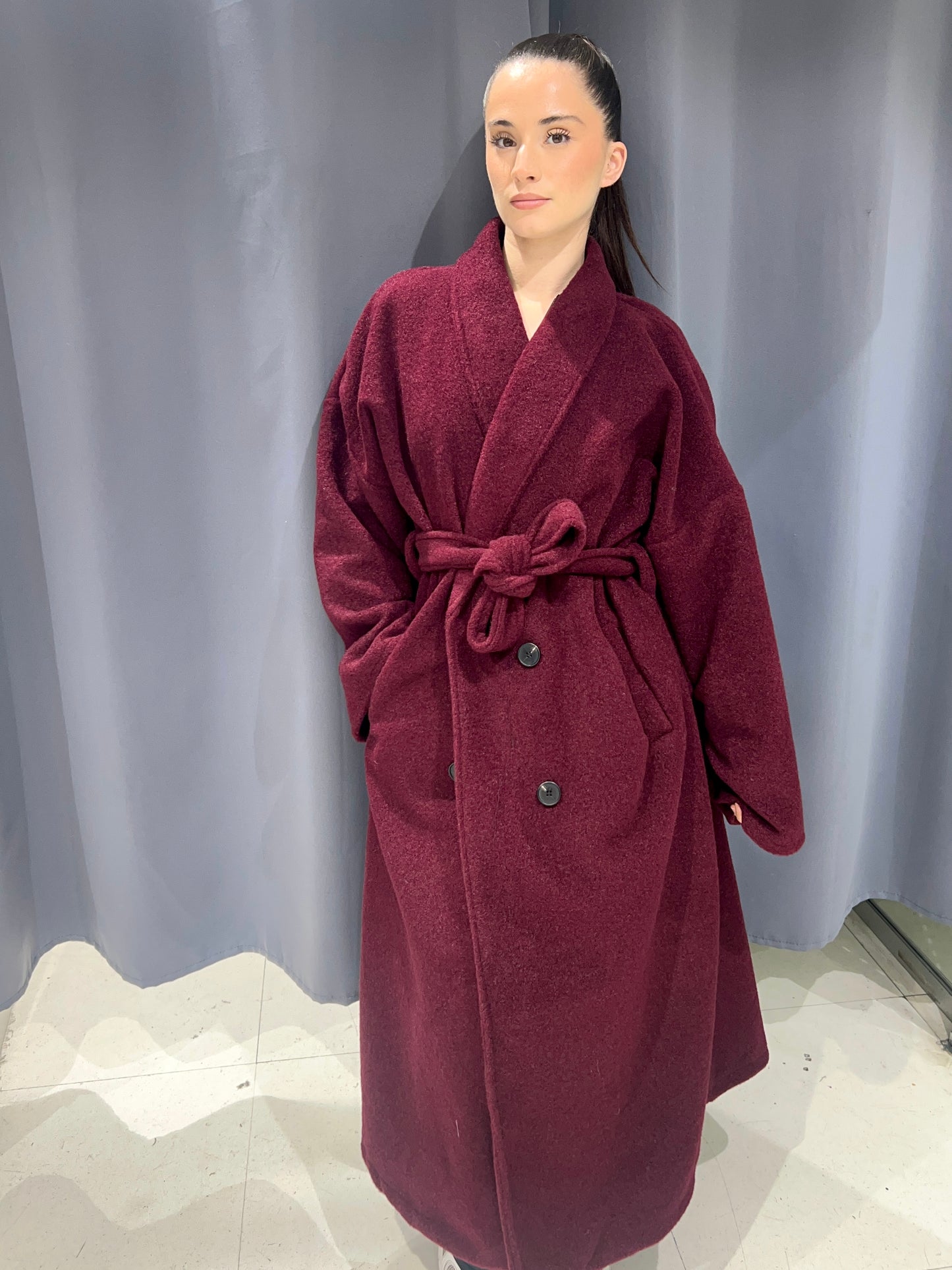 Manteau long oversize ceinture 243