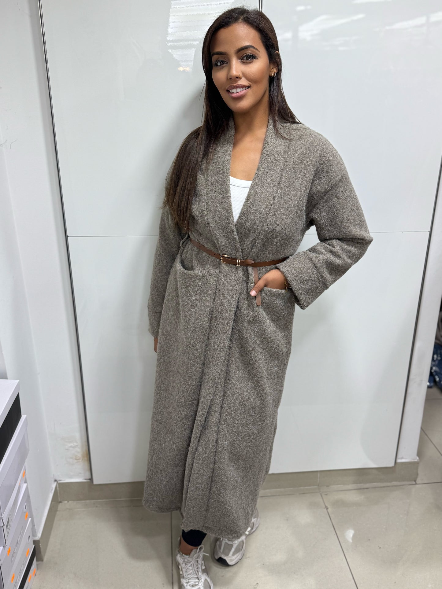 Veste chiné avec ceinture