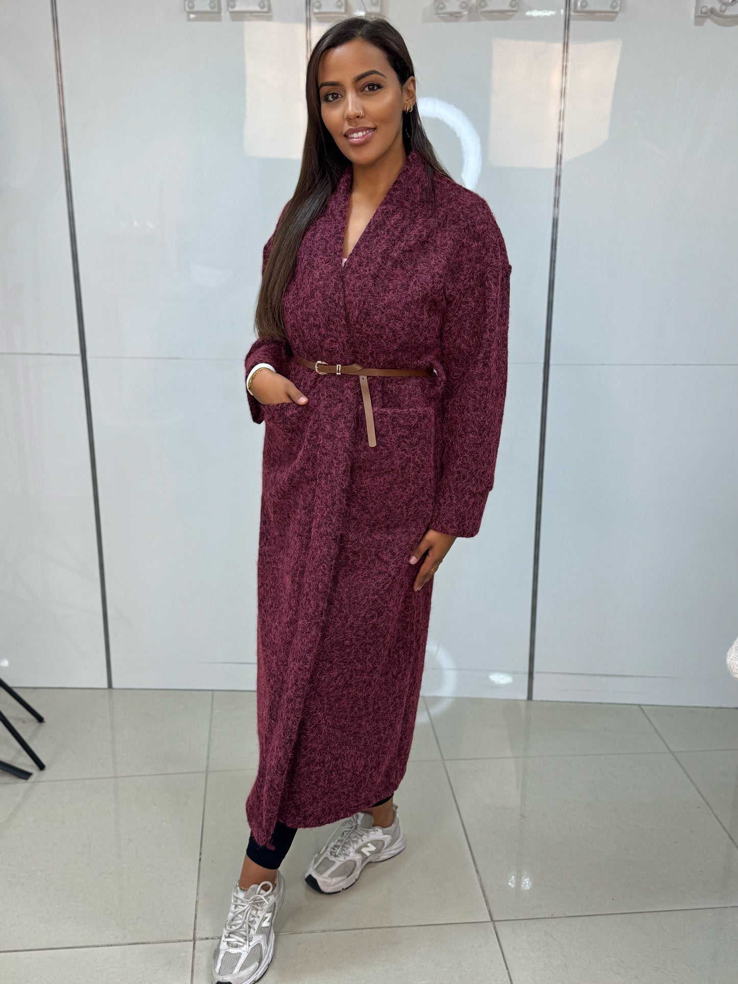 Veste chiné avec ceinture