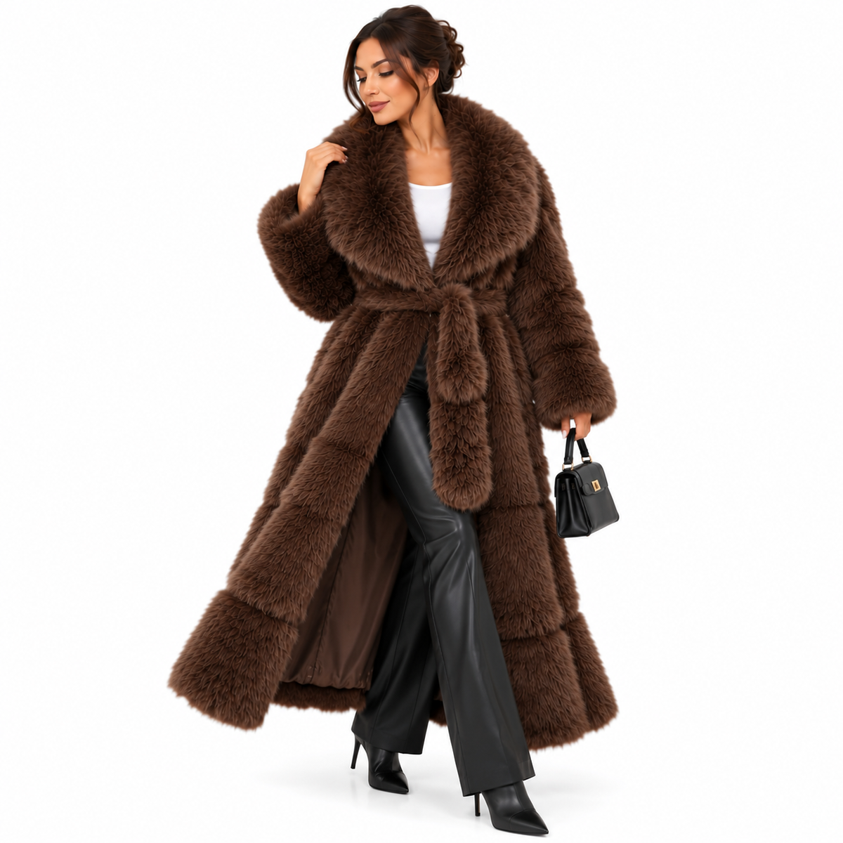 Manteau Long en Fausse Fourrure Luxe – Élégance & Douceur