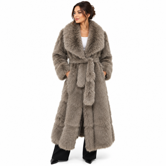 Manteau Long en Fausse Fourrure Luxe – Élégance & Douceur