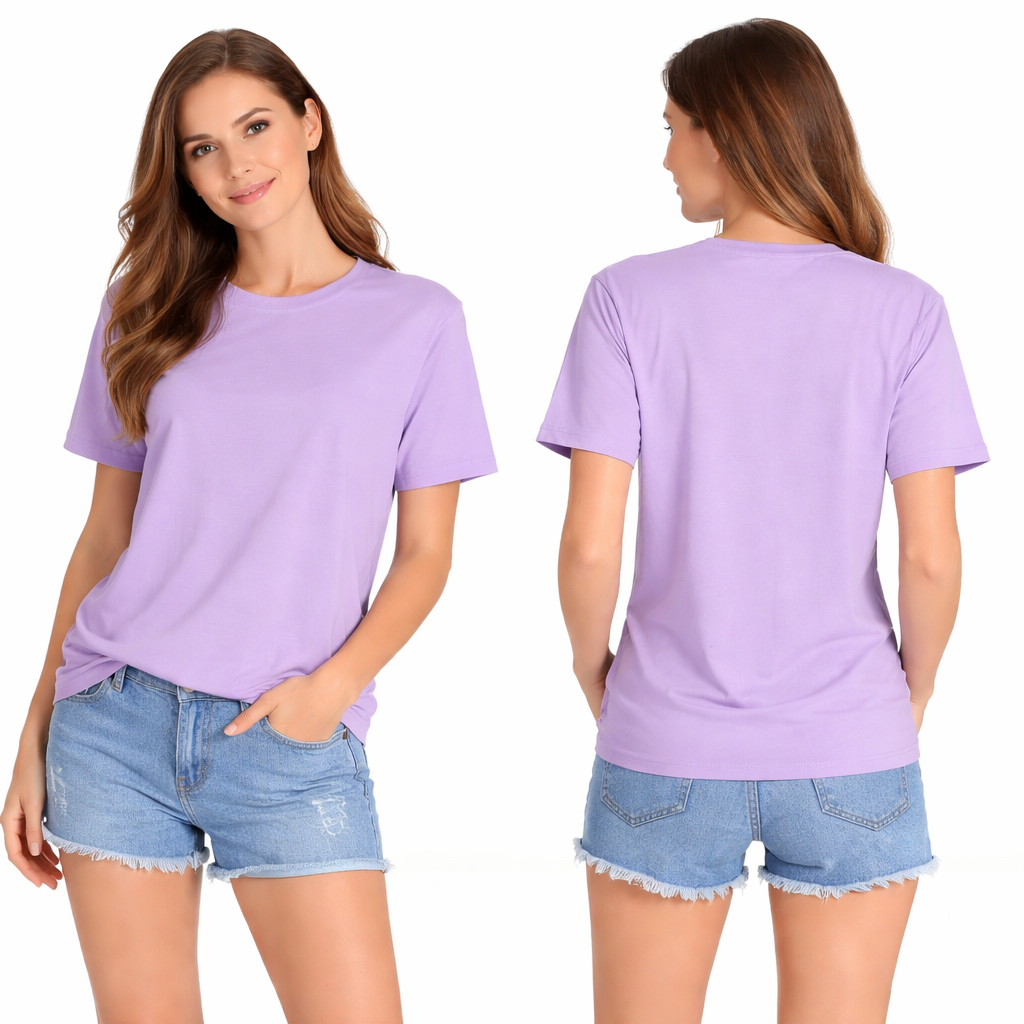 T-shirt femme basique manches courtes coupe droite confortable style casual chic