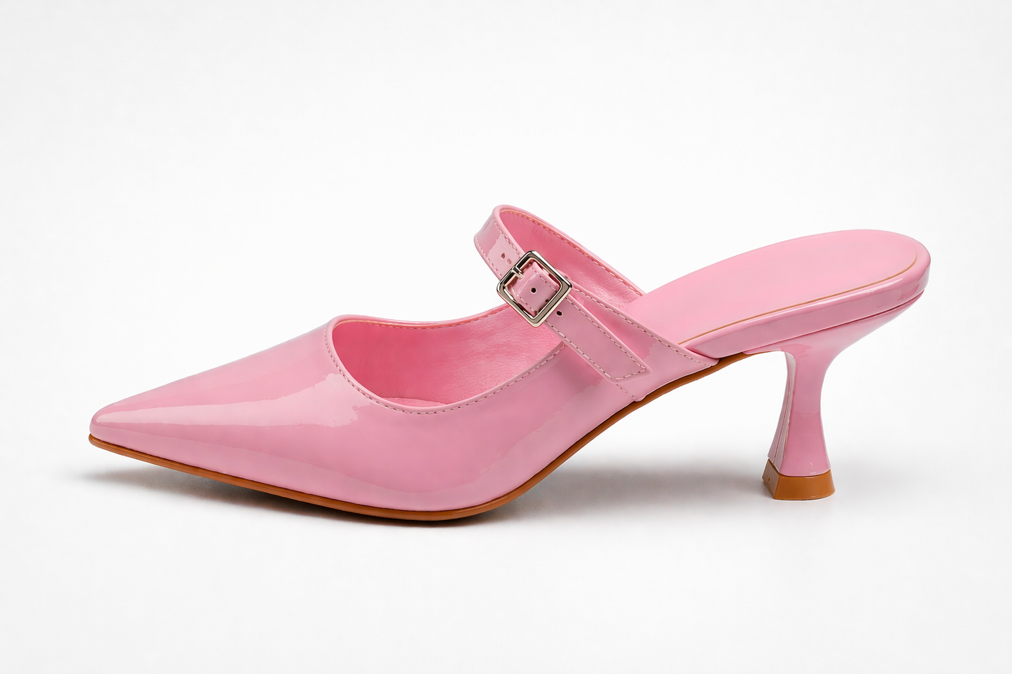 Mules à talon Lina – Élégance vernie & bride chic
