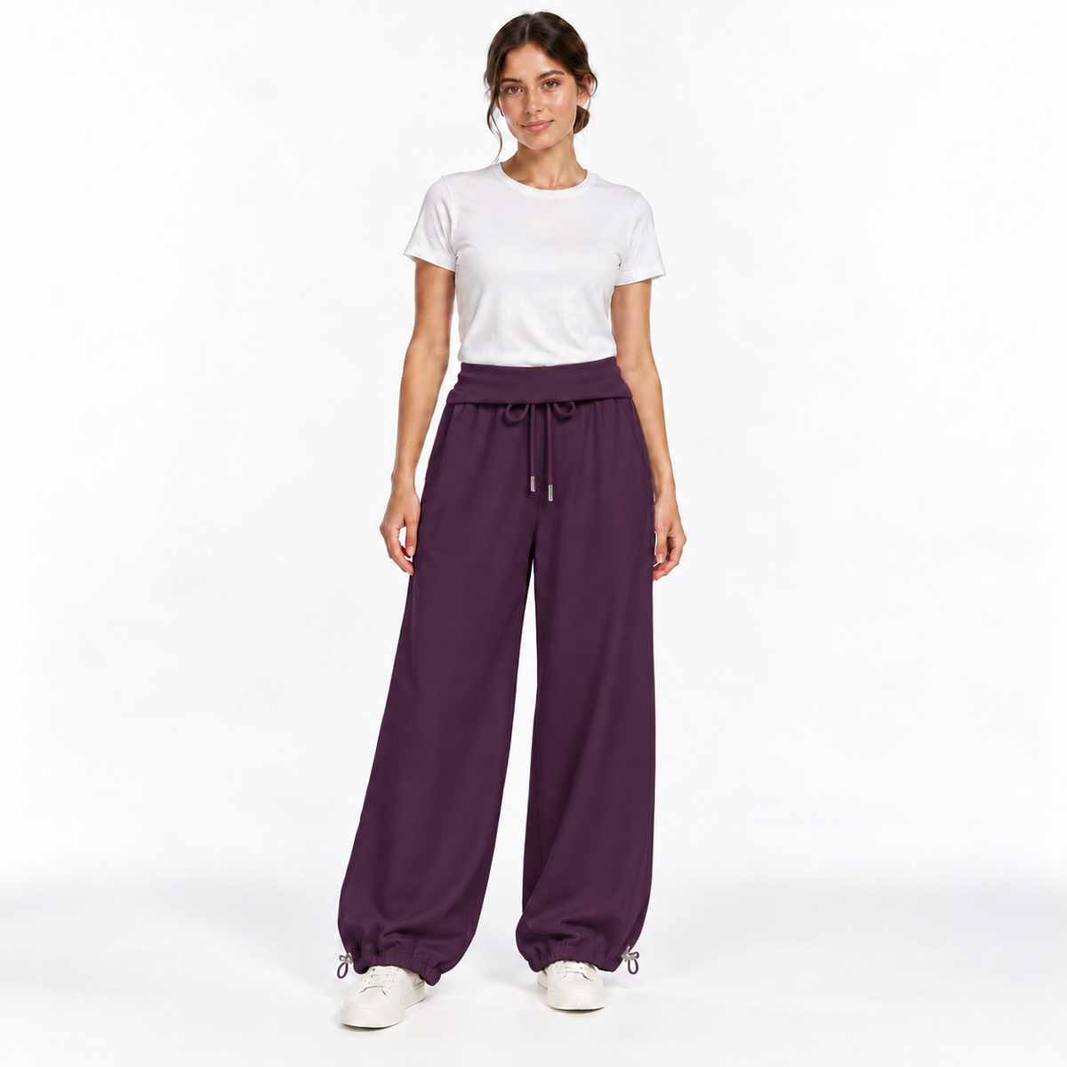 Pantalon Évasion – Femme à taille rabattue et chevilles ajustables
