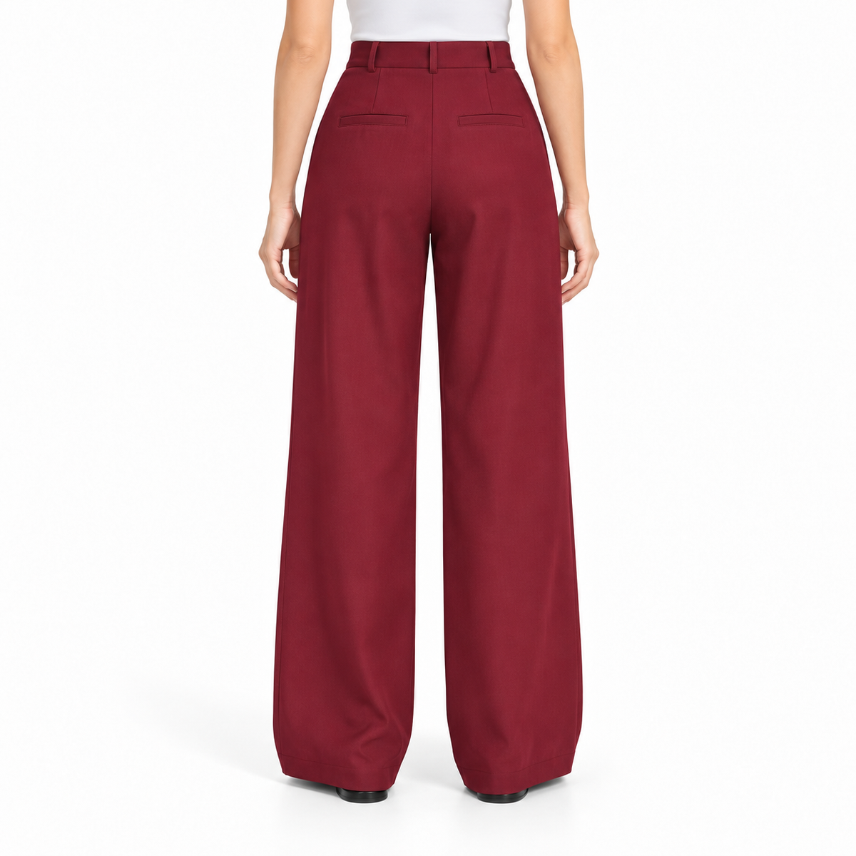 Pantalon femme large à pinces style jegging – Taille haute