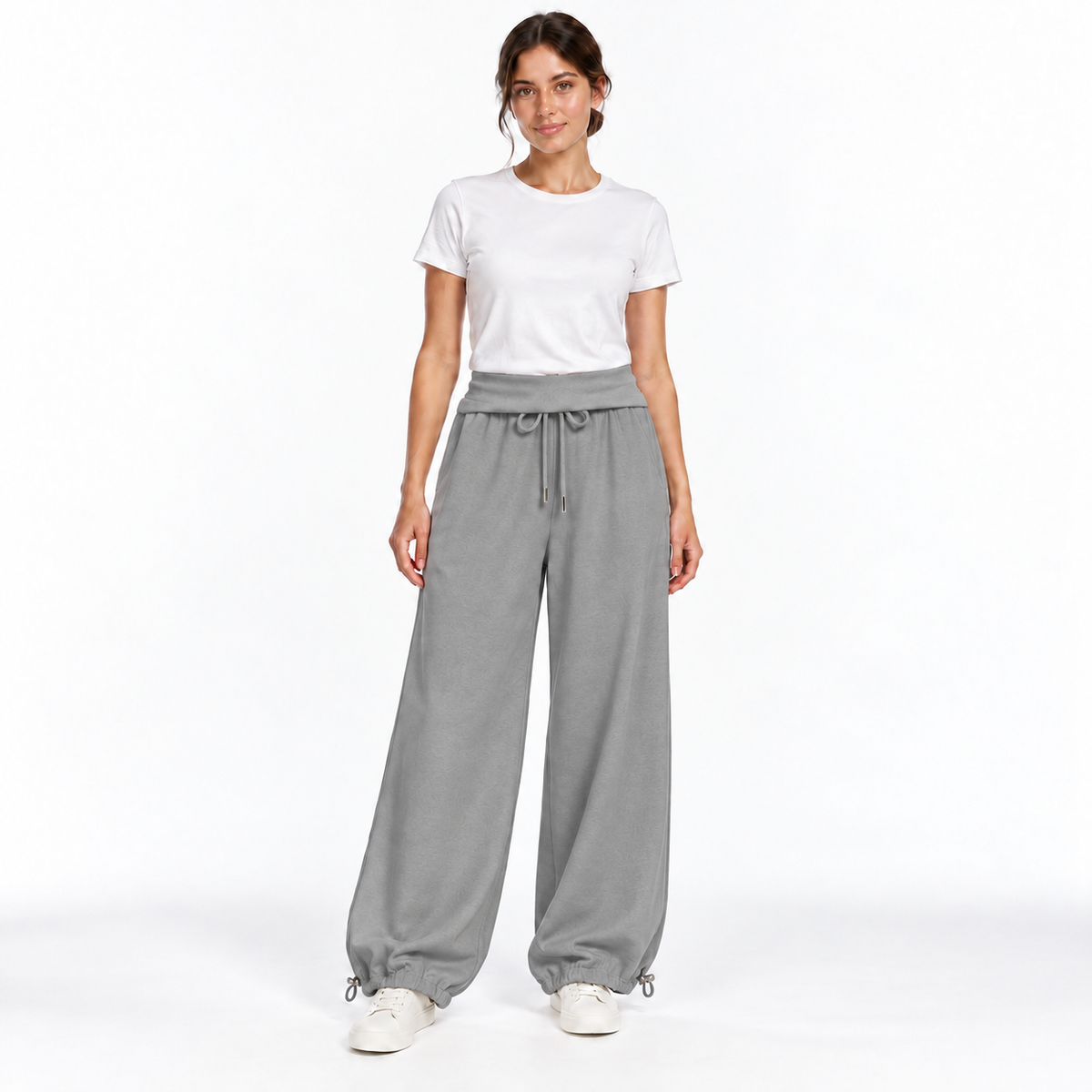Pantalon Évasion – Femme à taille rabattue et chevilles ajustables