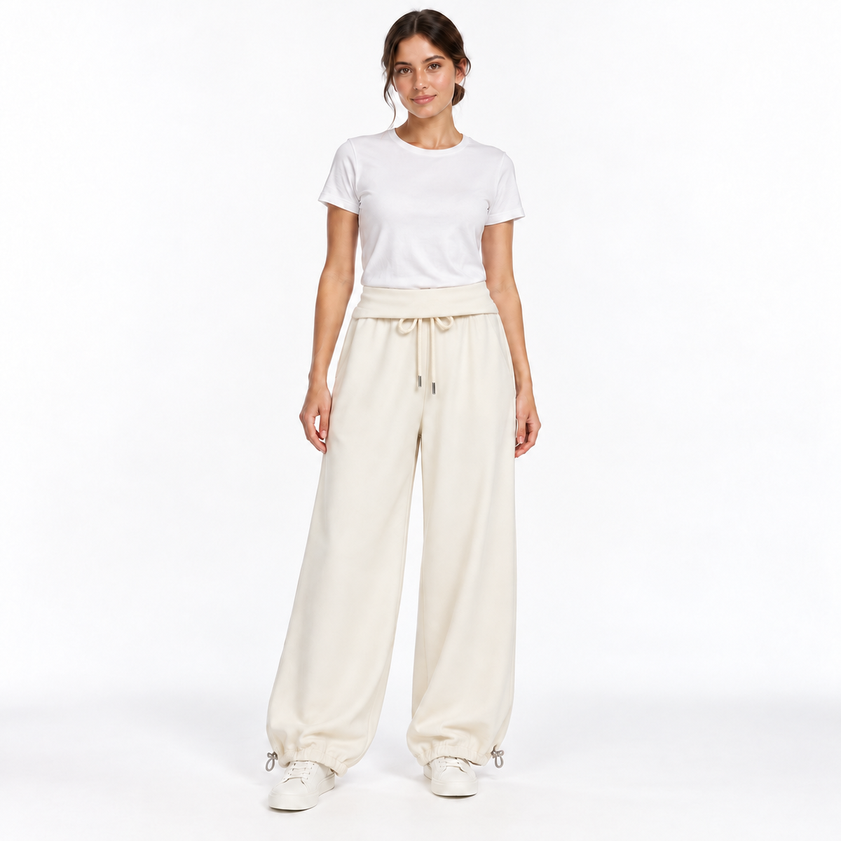 Pantalon Évasion – Femme à taille rabattue et chevilles ajustables