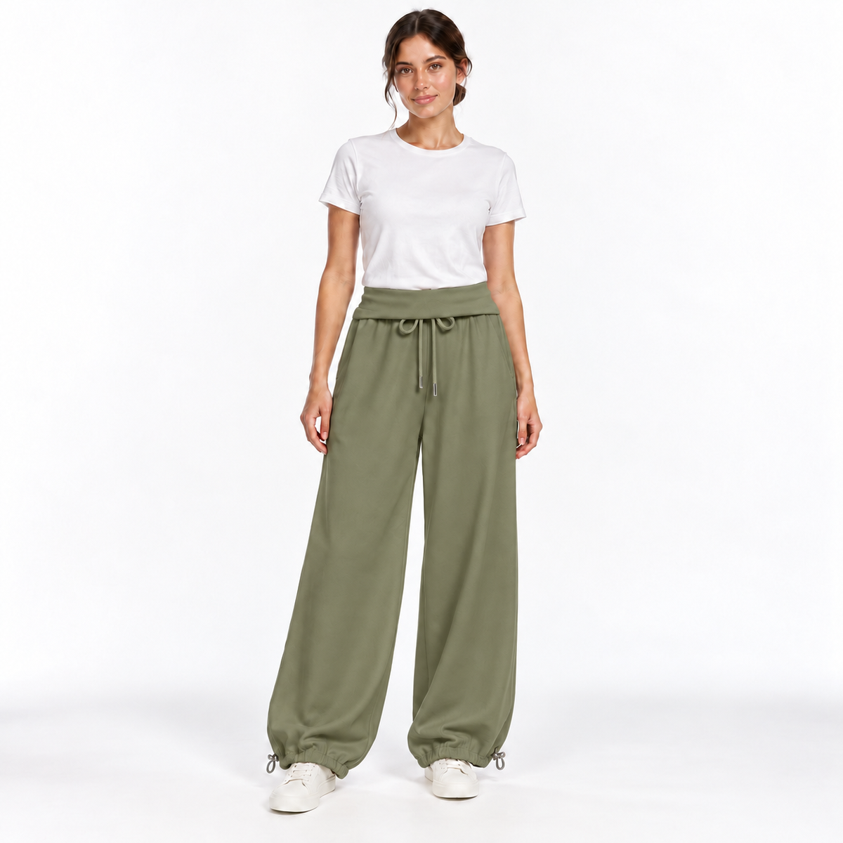 Pantalon Évasion – Femme à taille rabattue et chevilles ajustables