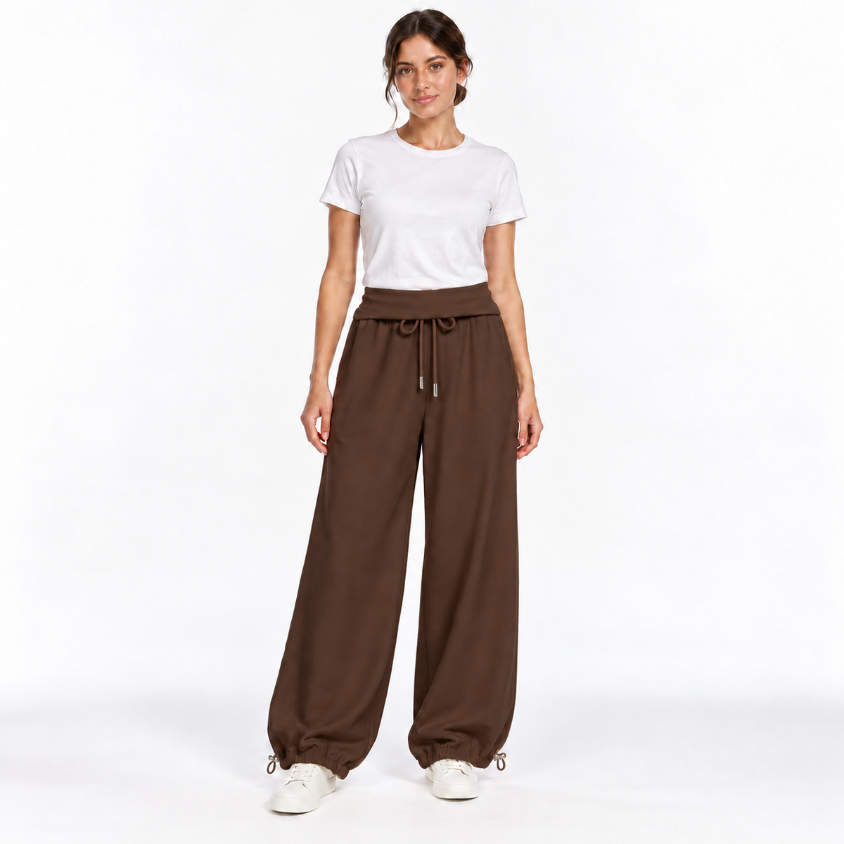 Pantalon Évasion – Femme à taille rabattue et chevilles ajustables