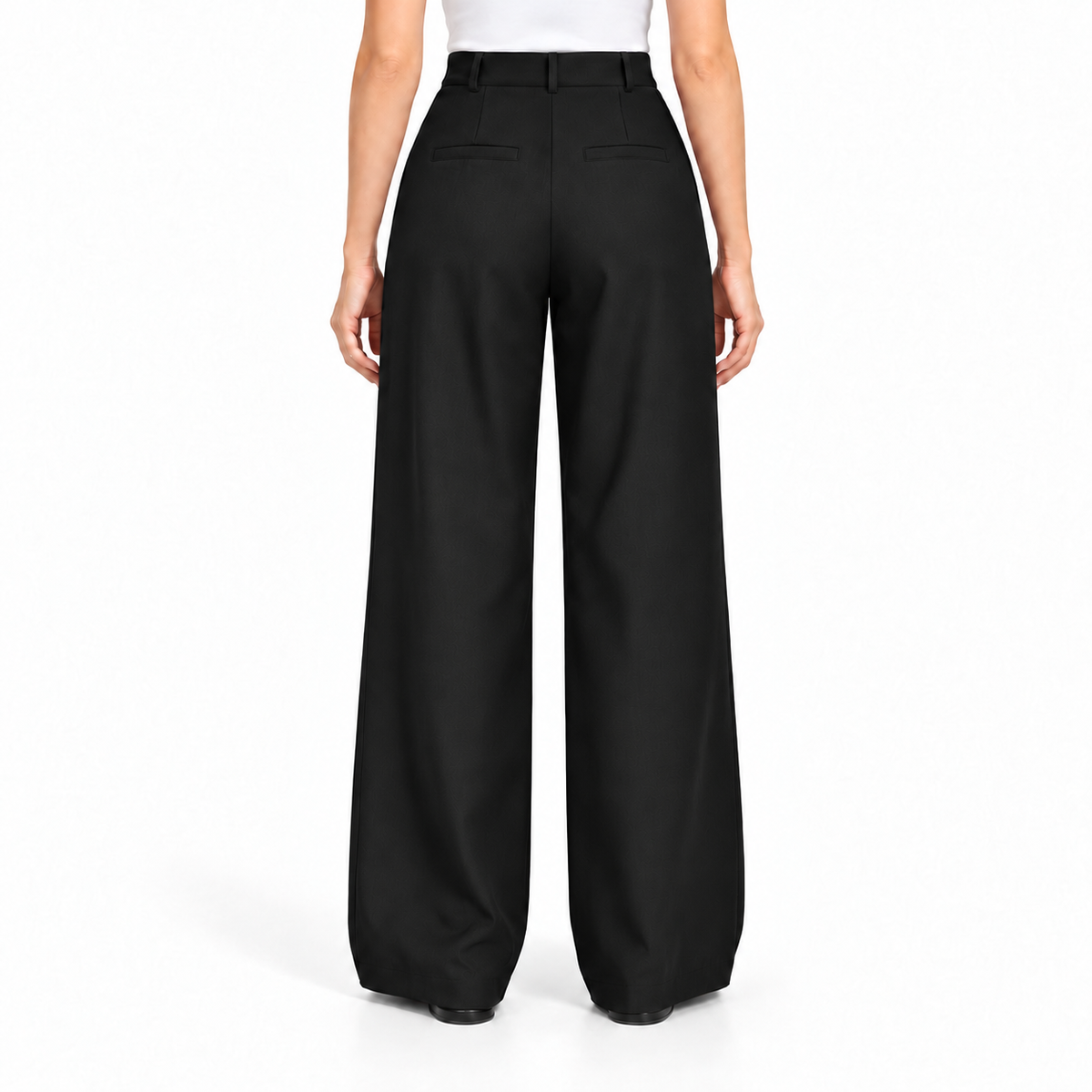 Pantalon femme large à pinces style jegging – Taille haute